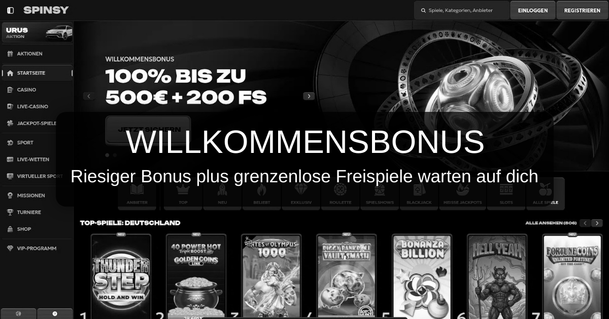 Spinsy Casino - Offizielles Online Casino für deutsche Spieler