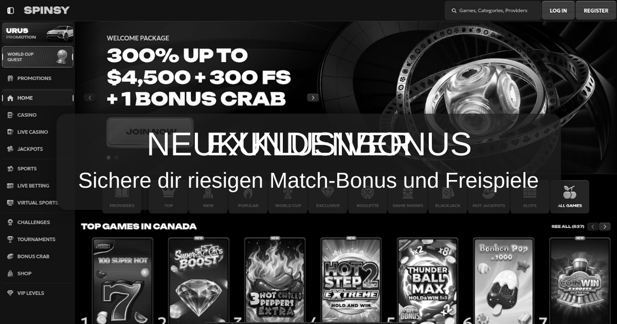 Spinsy Casino: Beste Bonusangebote für Deutschland